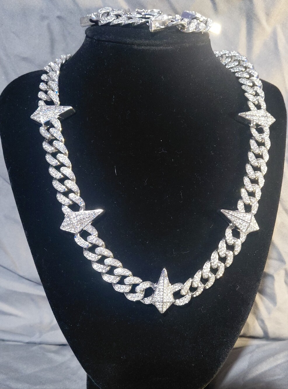 Bling Style Necklace With Bracelet